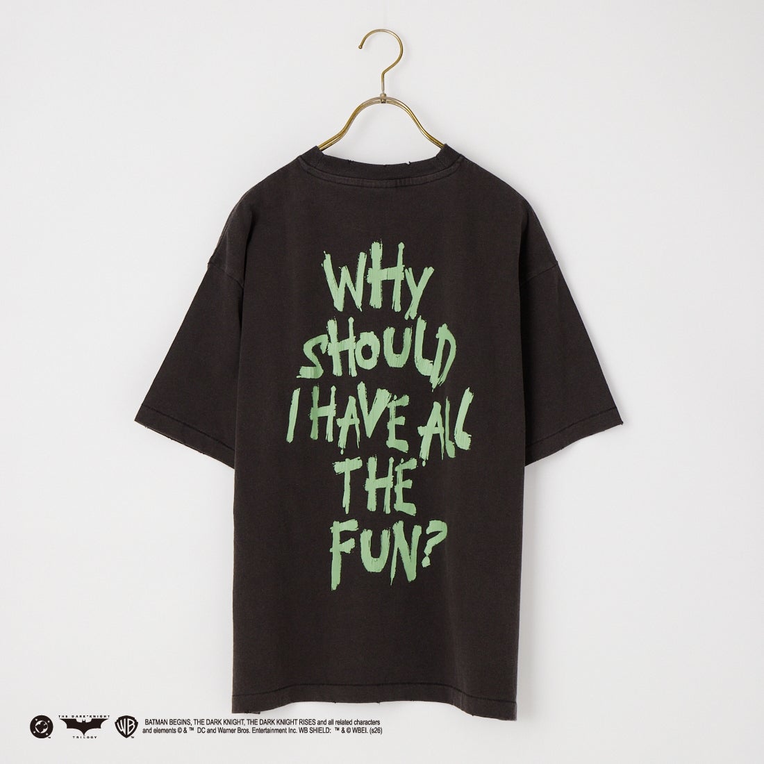 Jeans Factory Clothes [ジーンズファクトリークローズ] ダメージキャラクターTシャツ / THE JOKER [JFC-262-032] BLACK