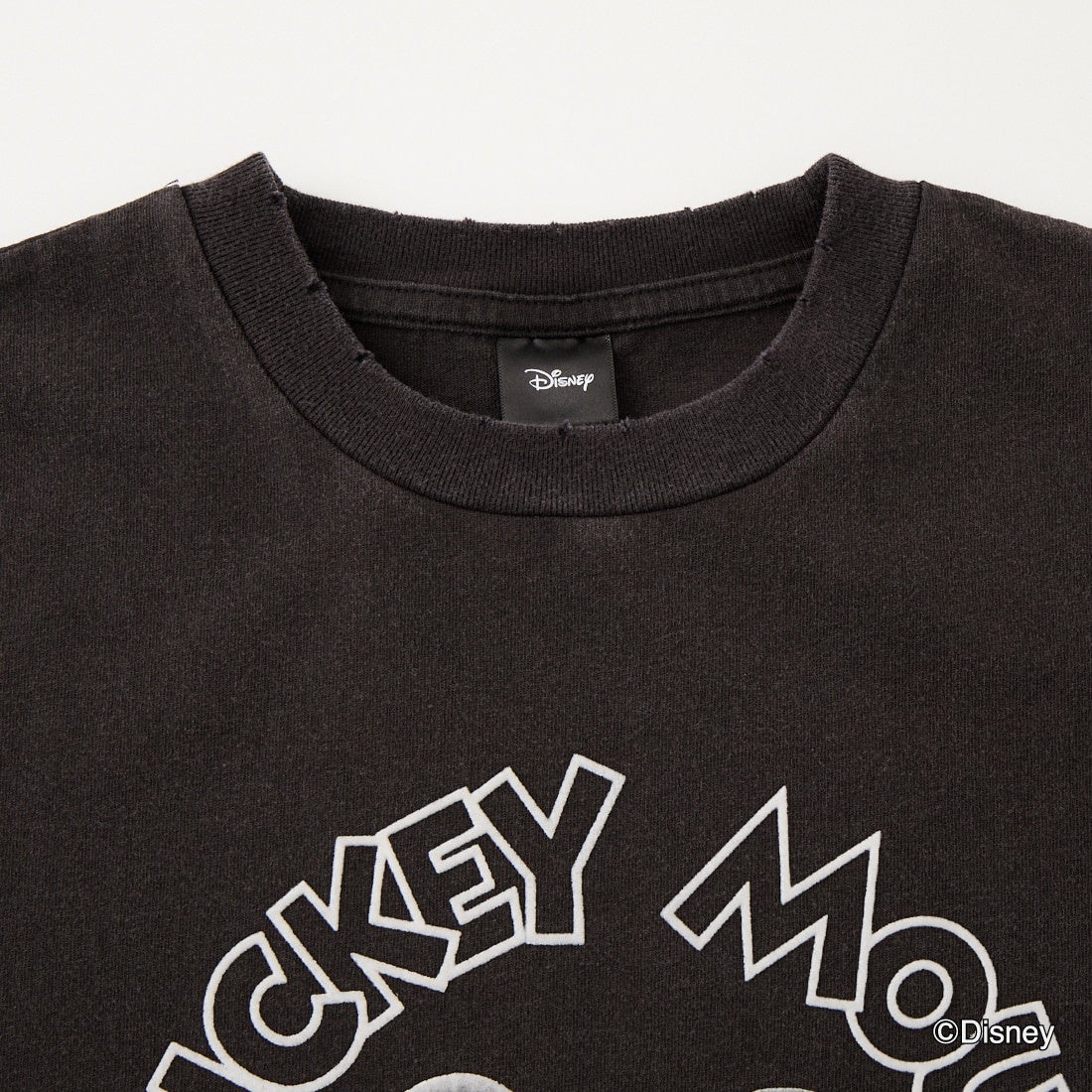 Jeans Factory Clothes [ジーンズファクトリークローズ] ダメージキャラクターTシャツ / MICKEY MOUSE [JFC-262-035] BLACK