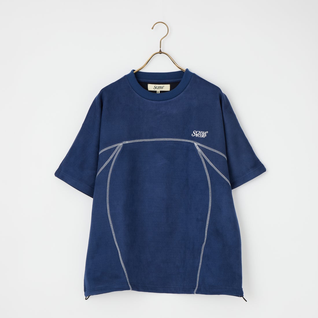 SCHWA CORP × JEANS FACTORY [シュワコープ × ジーンズファクトリー] フェイクスエードステッチTシャツ [SHA-262-044] NAVY