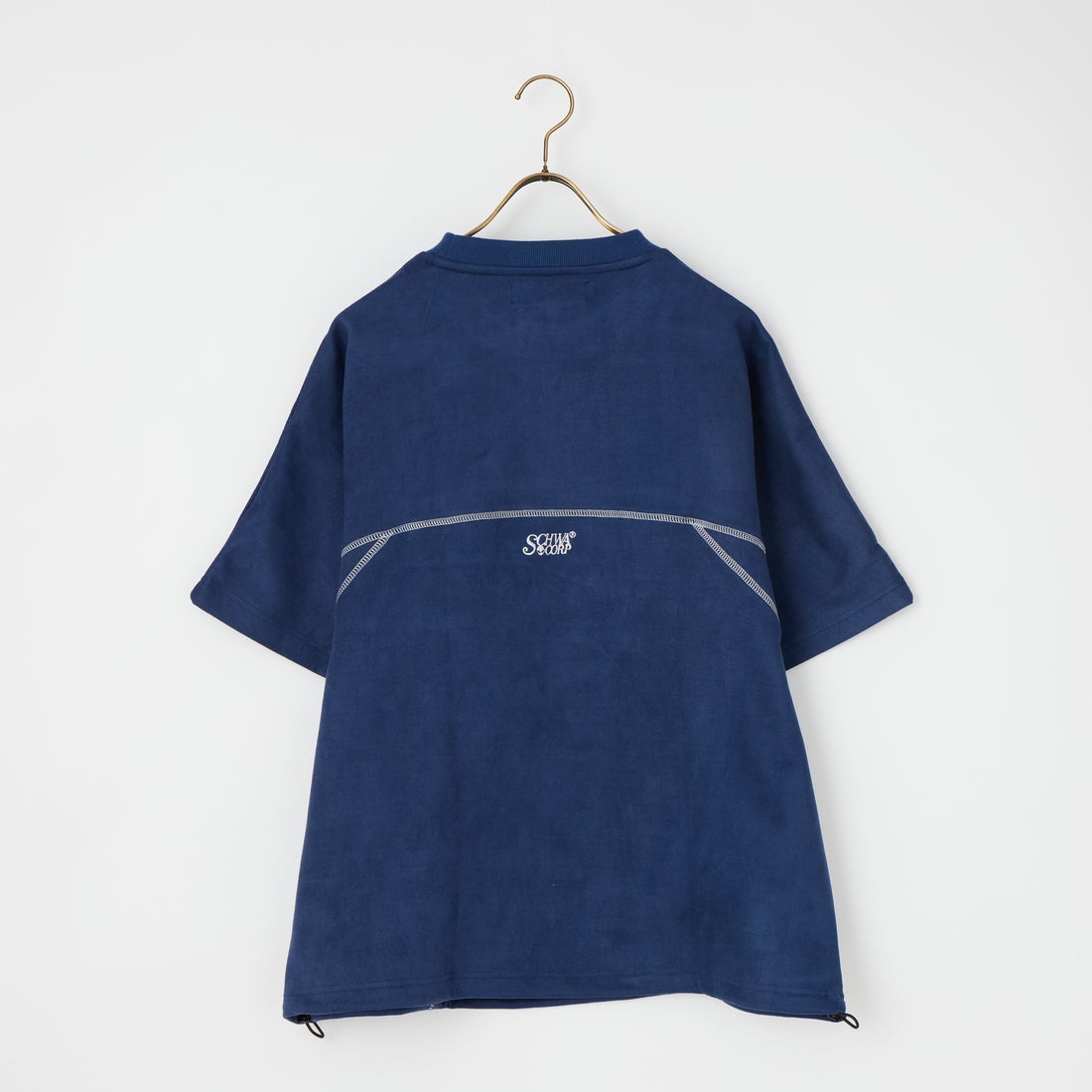 SCHWA CORP × JEANS FACTORY [シュワコープ × ジーンズファクトリー] フェイクスエードステッチTシャツ [SHA-262-044] NAVY