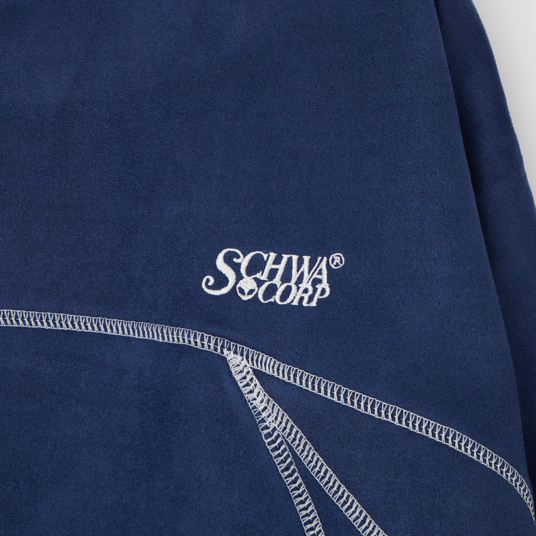 SCHWA CORP × JEANS FACTORY [シュワコープ × ジーンズファクトリー] フェイクスエードステッチTシャツ [SHA-262-044] NAVY