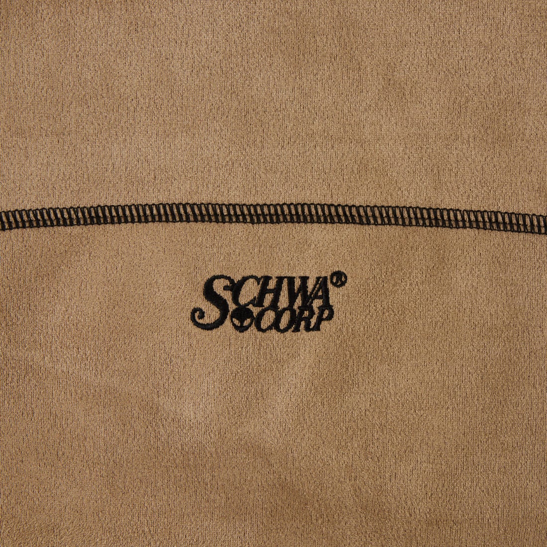 SCHWA CORP × JEANS FACTORY [シュワコープ × ジーンズファクトリー] フェイクスエードステッチTシャツ [SHA-262-044] BEIGE