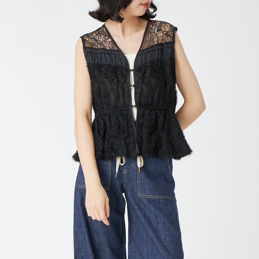 09 ﾌﾞﾗｯｸ&&モデル身長：162cm 着用サイズ：F&&