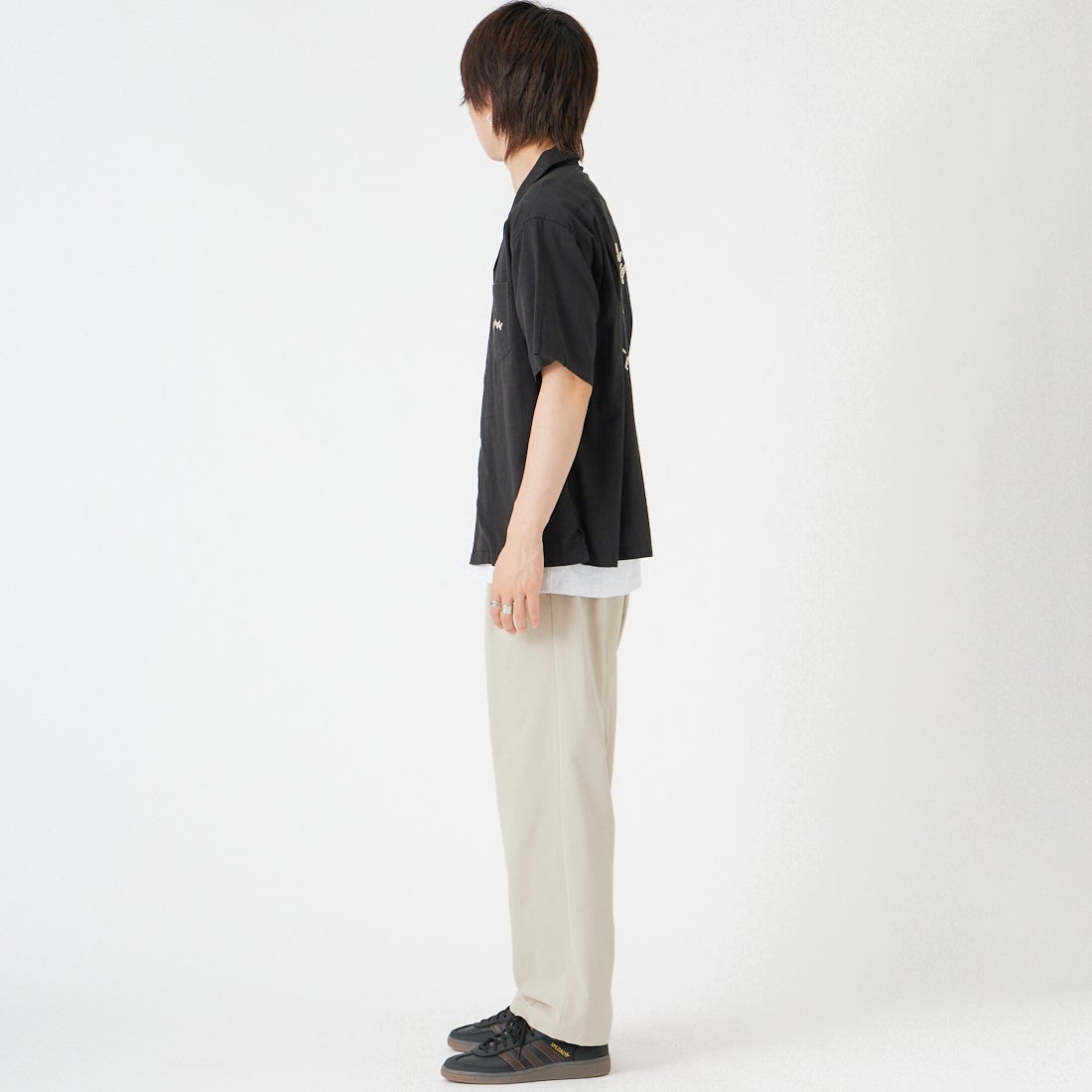 Noir Fabrik [ヌワールファブリック] DRYSCAPE バギーイージーパンツ [NF-262-026] BEIGE &&モデル身長：177cm 着用サイズ：S&&