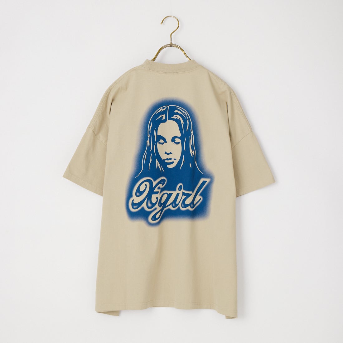 X-girl [エックスガール] スプレーフェイス 半袖Tシャツワンピース [105262041011] BEIGE