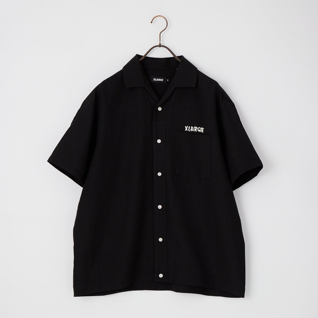XLARGE [エクストララージ] 手書き風ロゴ刺繍 ショートスリーブシャツ [101262014002] BLACK