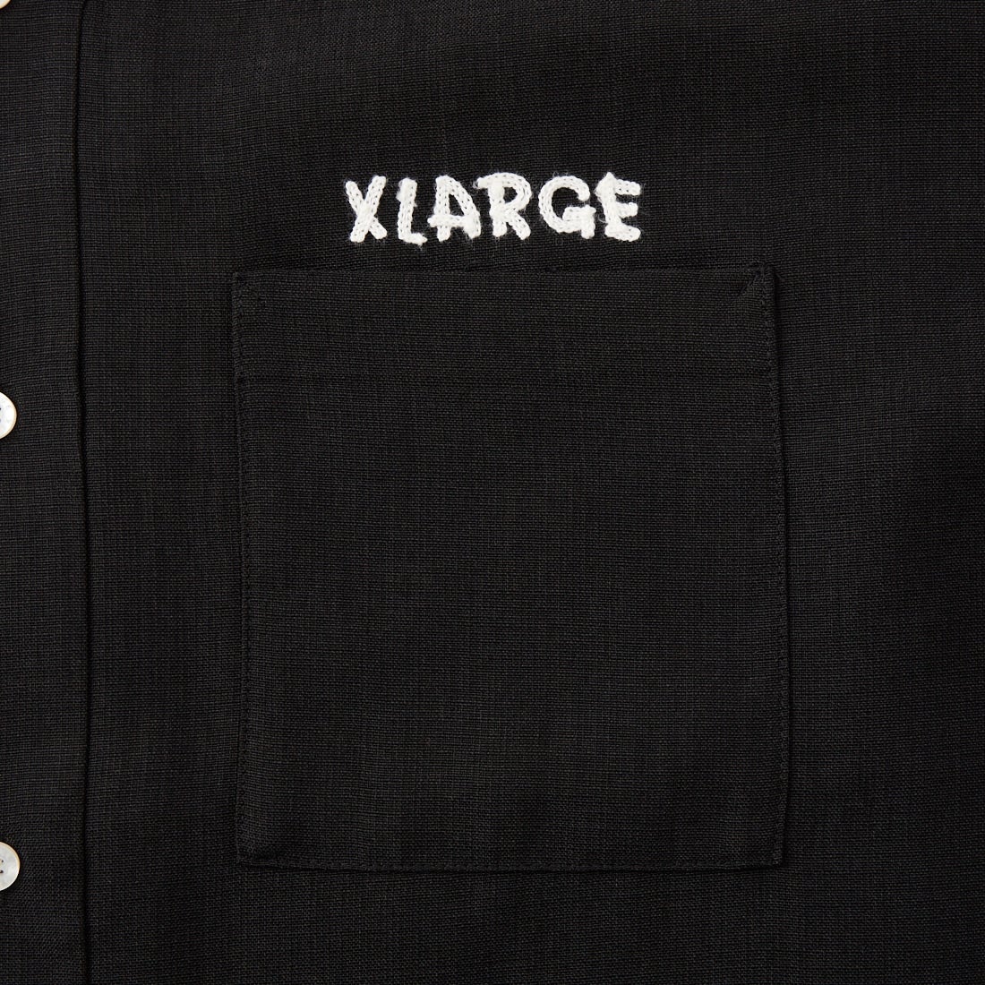 XLARGE [エクストララージ] 手書き風ロゴ刺繍 ショートスリーブシャツ [101262014002] BLACK