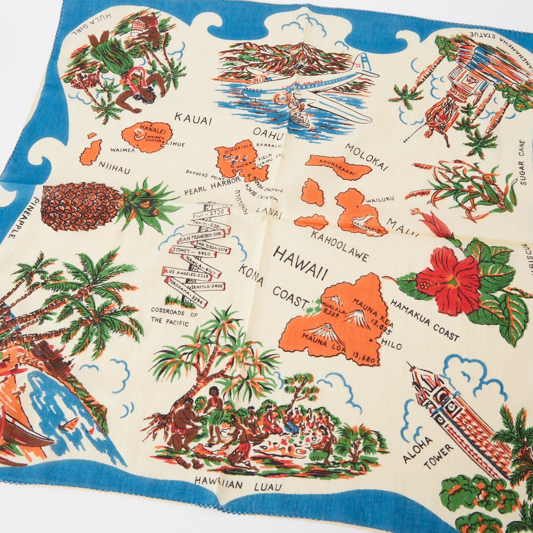 Bindu [ビンドゥー] マッププリントスカーフ [BBB2139] HAWAII-BLU
