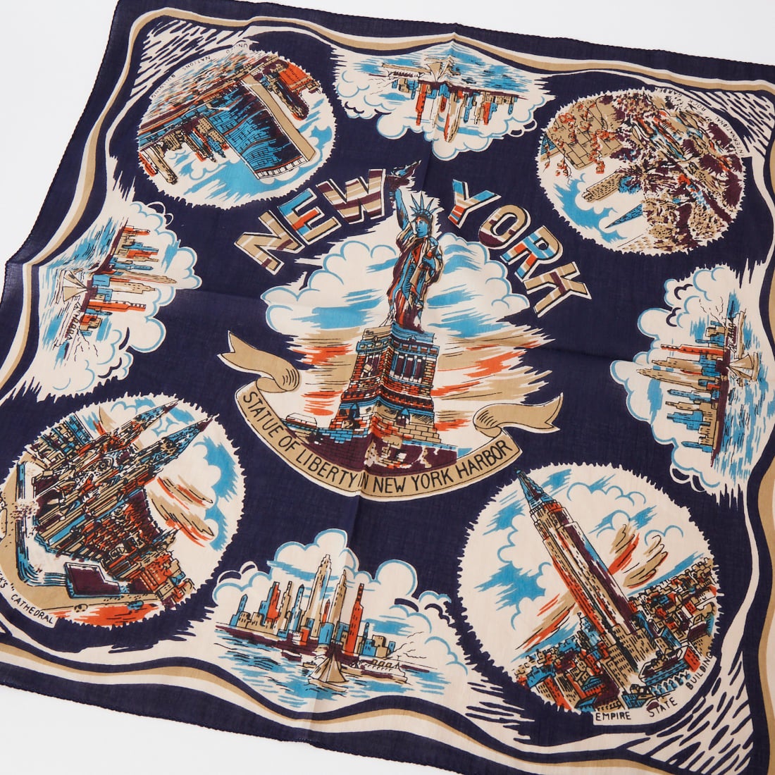 Bindu [ビンドゥー] マッププリントスカーフ [BBB2139] NY2-NAVY
