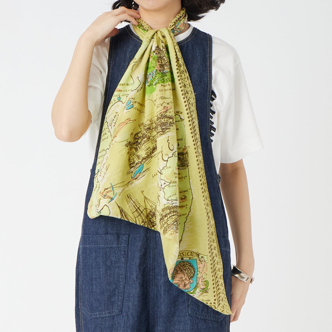 Bindu [ビンドゥー] マッププリントスカーフ [BBB1313] COTE-BEIGE
