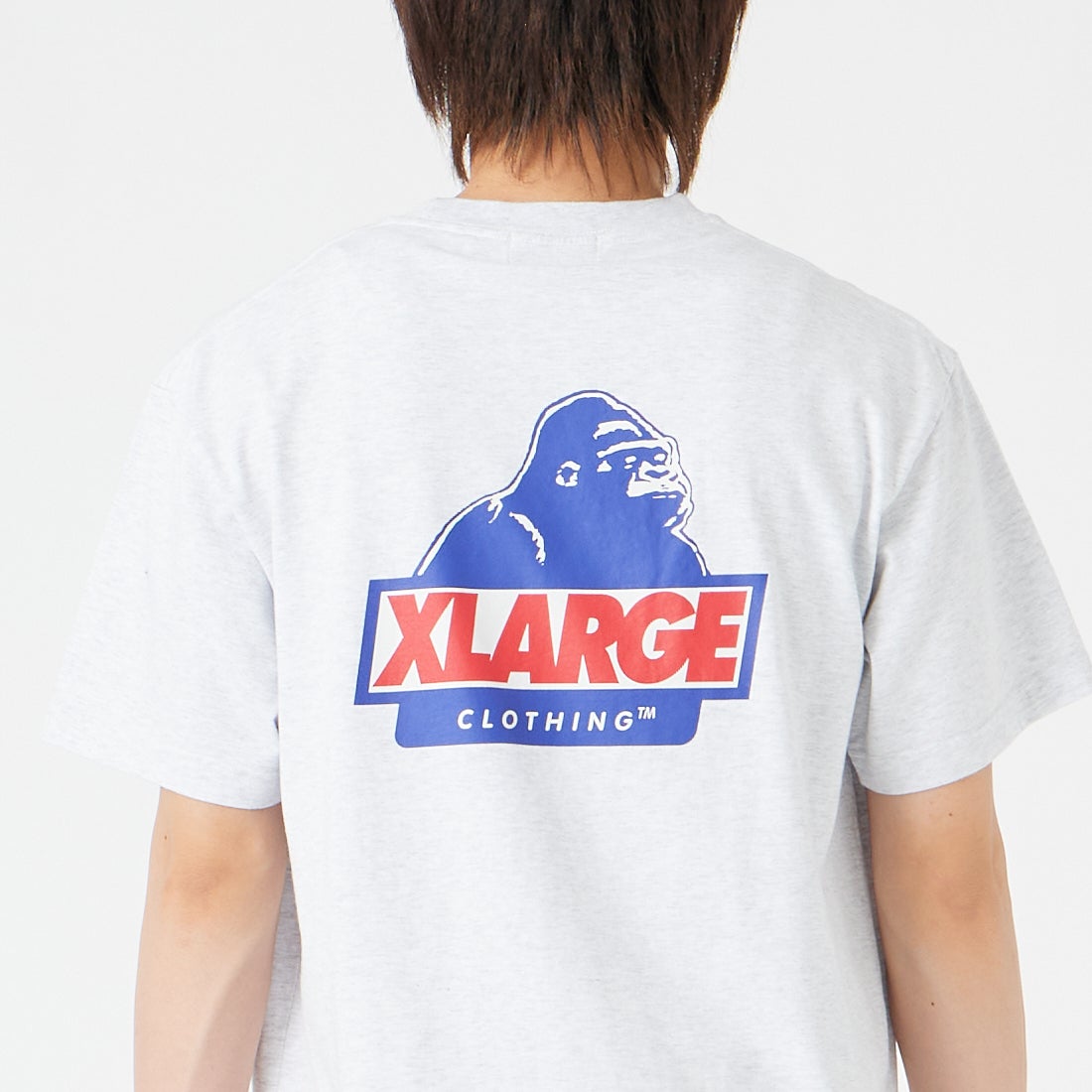 XLARGE [エクストララージ] スランテッドOG ショートスリーブTシャツ [101262011039] ASH &&モデル身長：177cm 着用サイズ：M&&