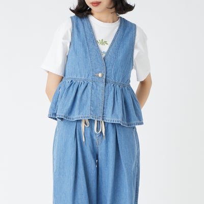 2698 L.BLU&&モデル身長：162cm 着用サイズ：F&&