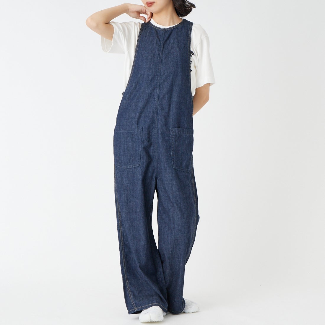 SOMETHING [サムシング] アメスリオールインワン [SN899] 2600 O.W &&モデル身長：162cm 着用サイズ：S&&