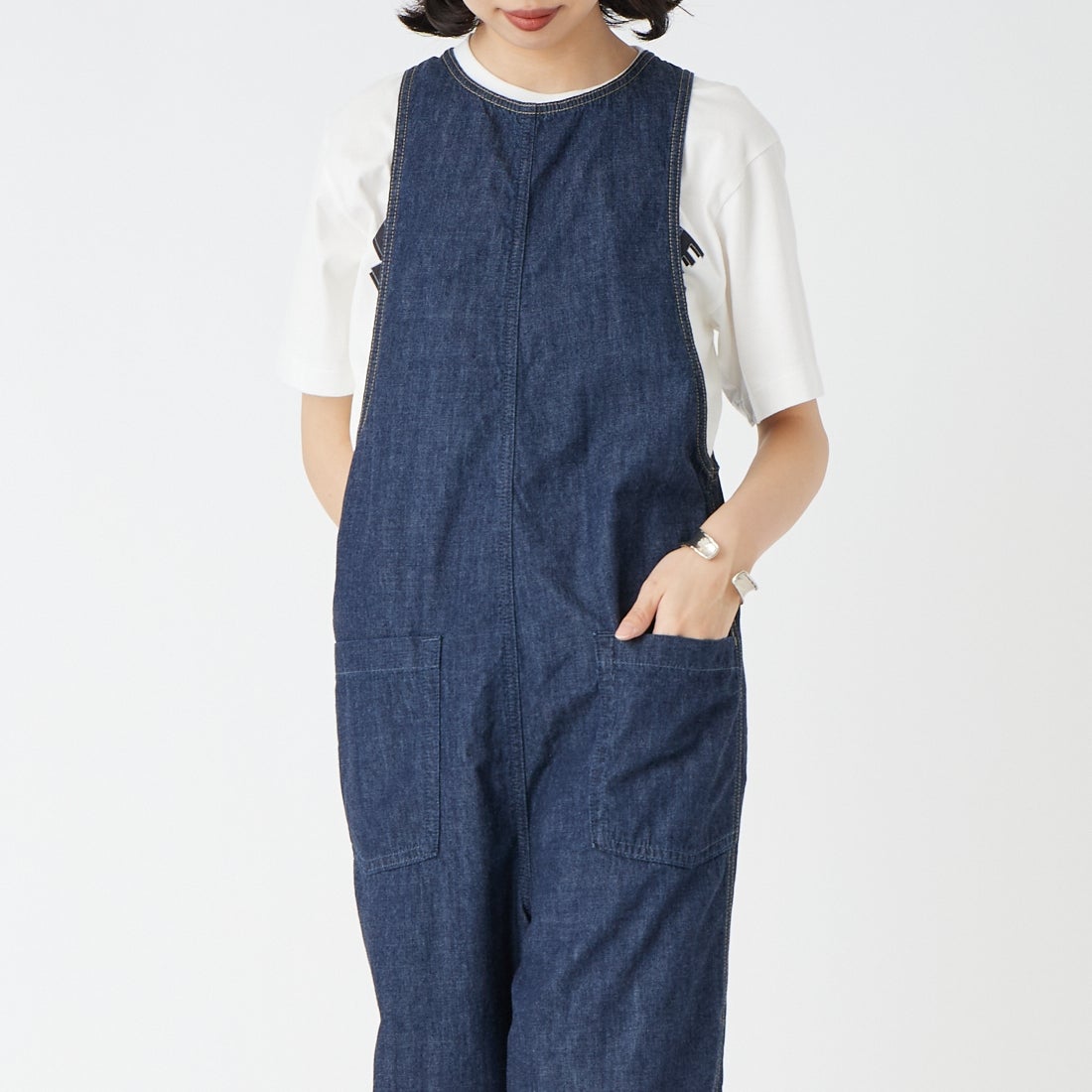 SOMETHING [サムシング] アメスリオールインワン [SN899] 2600 O.W &&モデル身長：162cm 着用サイズ：S&&