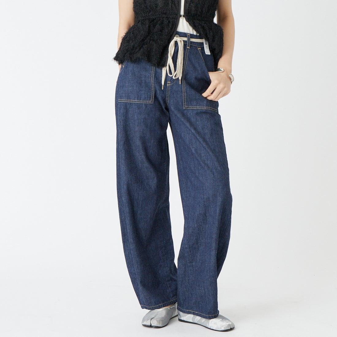 2698 L.BLU&&モデル身長：162cm 着用サイズ：XS&&