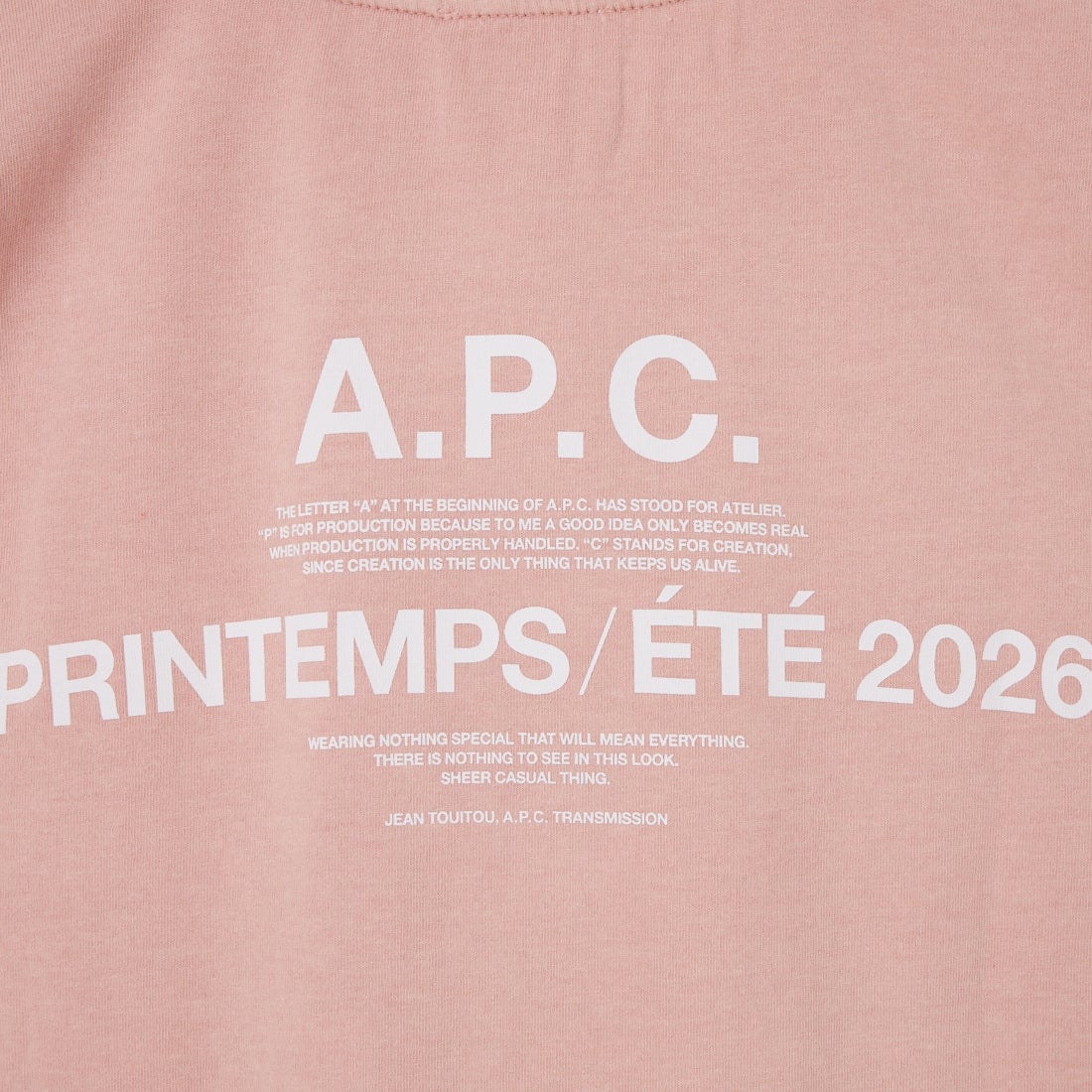 A.P.C. [アー・ペー・セー] バックプリントTシャツ [APC-PRINTEMPS-26] 72 ROSE