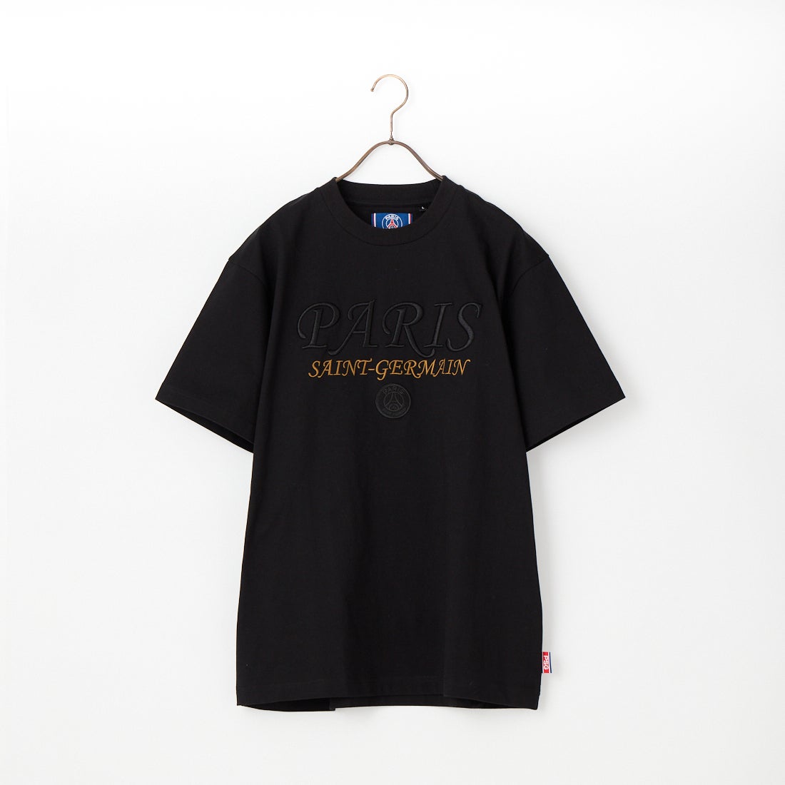 PARIS SAINT-GERMAN [パリ・サンジェルマン] 別注 フロント刺繍ロゴ ショートスリーブTシャツ [PS0126SS0010-JF] BLACK