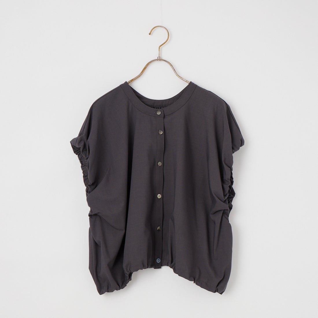 CHIGNON [シニヨン] 梳毛調2WAYフレンチスリーブシャツ [1262-333MK] CHARCOAL