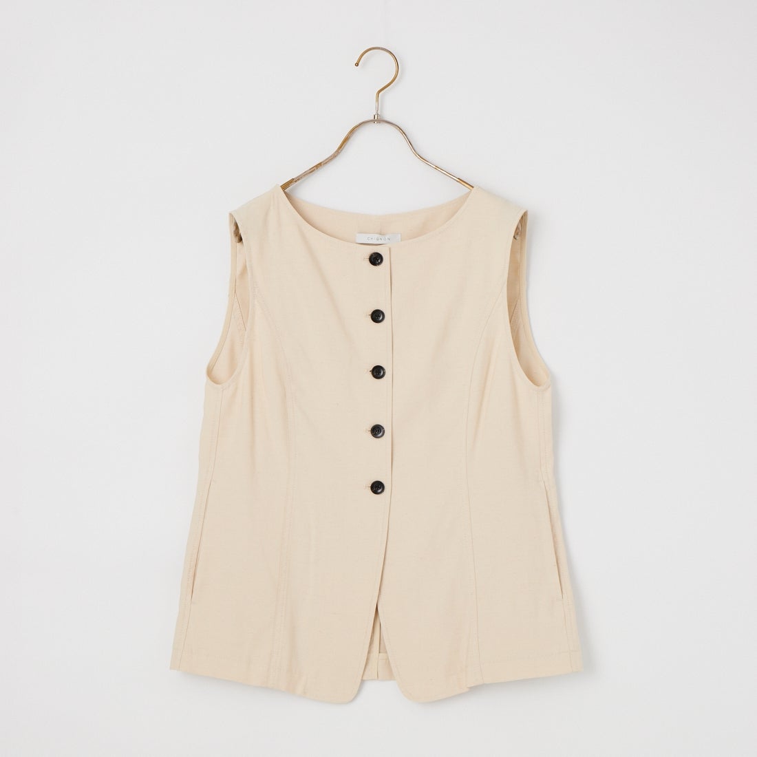 CHIGNON [シニヨン] 麻ミックスジレトップス [4262-302KK] ECRU