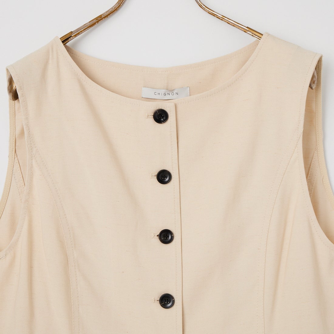 CHIGNON [シニヨン] 麻ミックスジレトップス [4262-302KK] ECRU