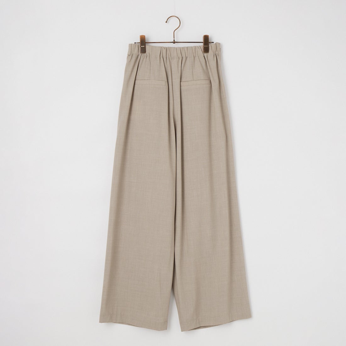 Willis & リネンパンツUSA製TALONジップ38 ベージュ CHIGNON [シニヨン] 梳毛調ベルト付ラップパンツ [3262-334MK