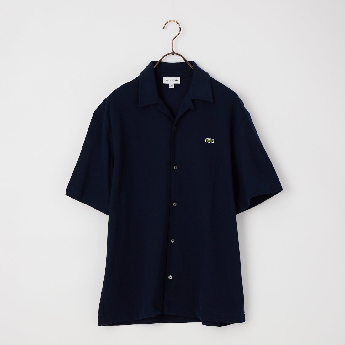 LACOSTE [ラコステ] 鹿の子地オープンカラーシャツ [CH2347] 166 NAVY B