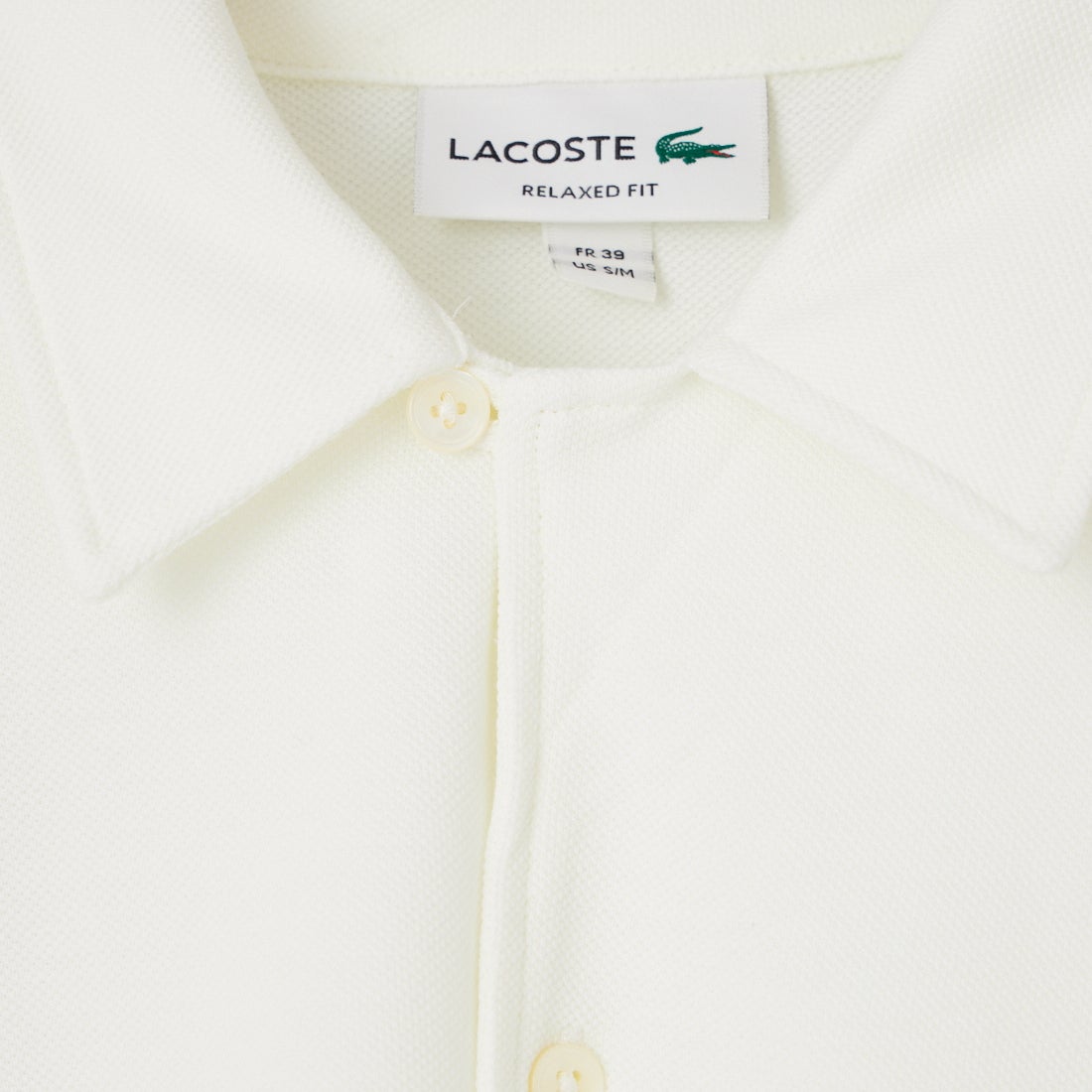 LACOSTE [ラコステ] 鹿の子地オープンカラーシャツ [CH2347] 001 WHITE