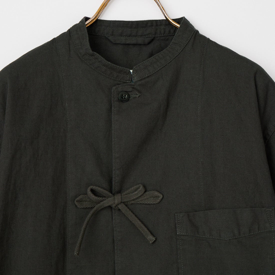 ARMY TWILL SANFORIZED [アーミーツイル サンフォライズド] コットンリネン ハーフスリーブテープシャツ [AM-2617009] CHARCOAL