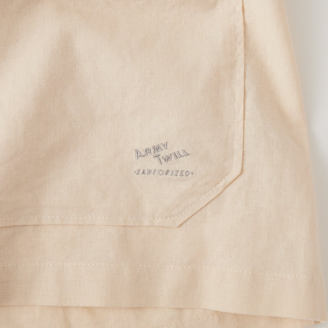 ARMY TWILL SANFORIZED [アーミーツイル サンフォライズド] コットンリネン ハーフスリーブテープシャツ [AM-2617009] ECRU
