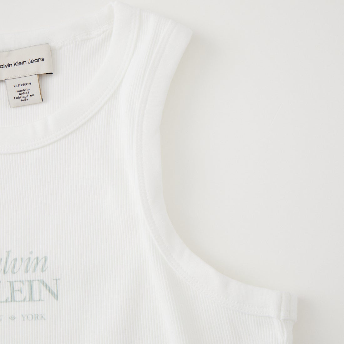 Calvin Klein [カルバンクライン] 2×2リブ ロゴクルーネックタンクトップ [47F239G] YAF