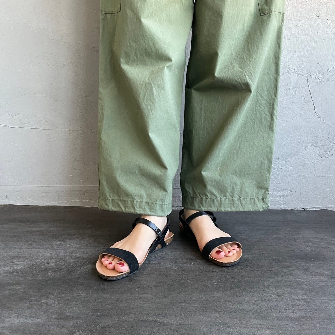 PLAKTON [プラクトン] 別注 アンクルストラップサンダル [715545-MC-JF] BLACK
