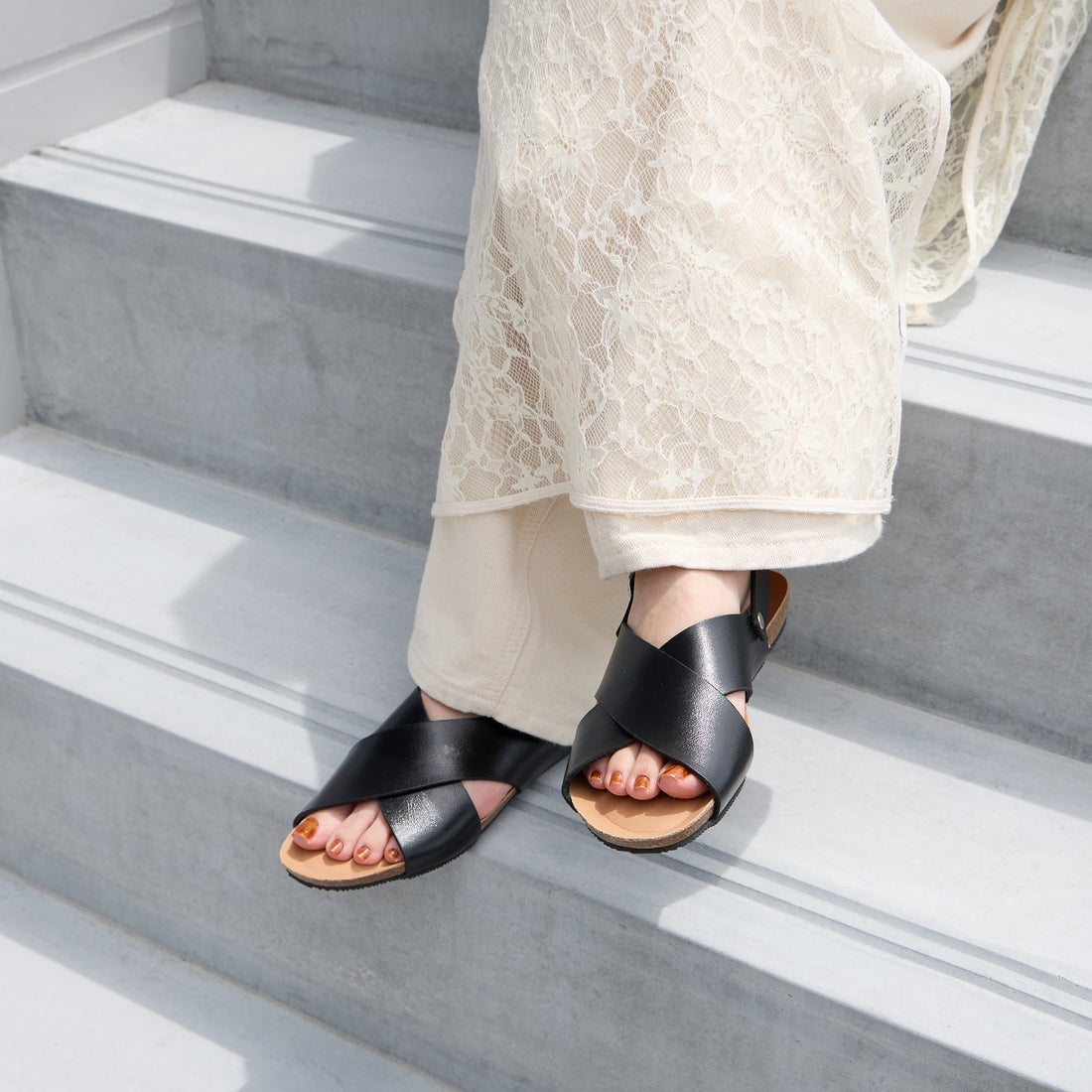 PLAKTON [プラクトン] 別注 バックベルトサンダル [716267-MC-JF] BLACK