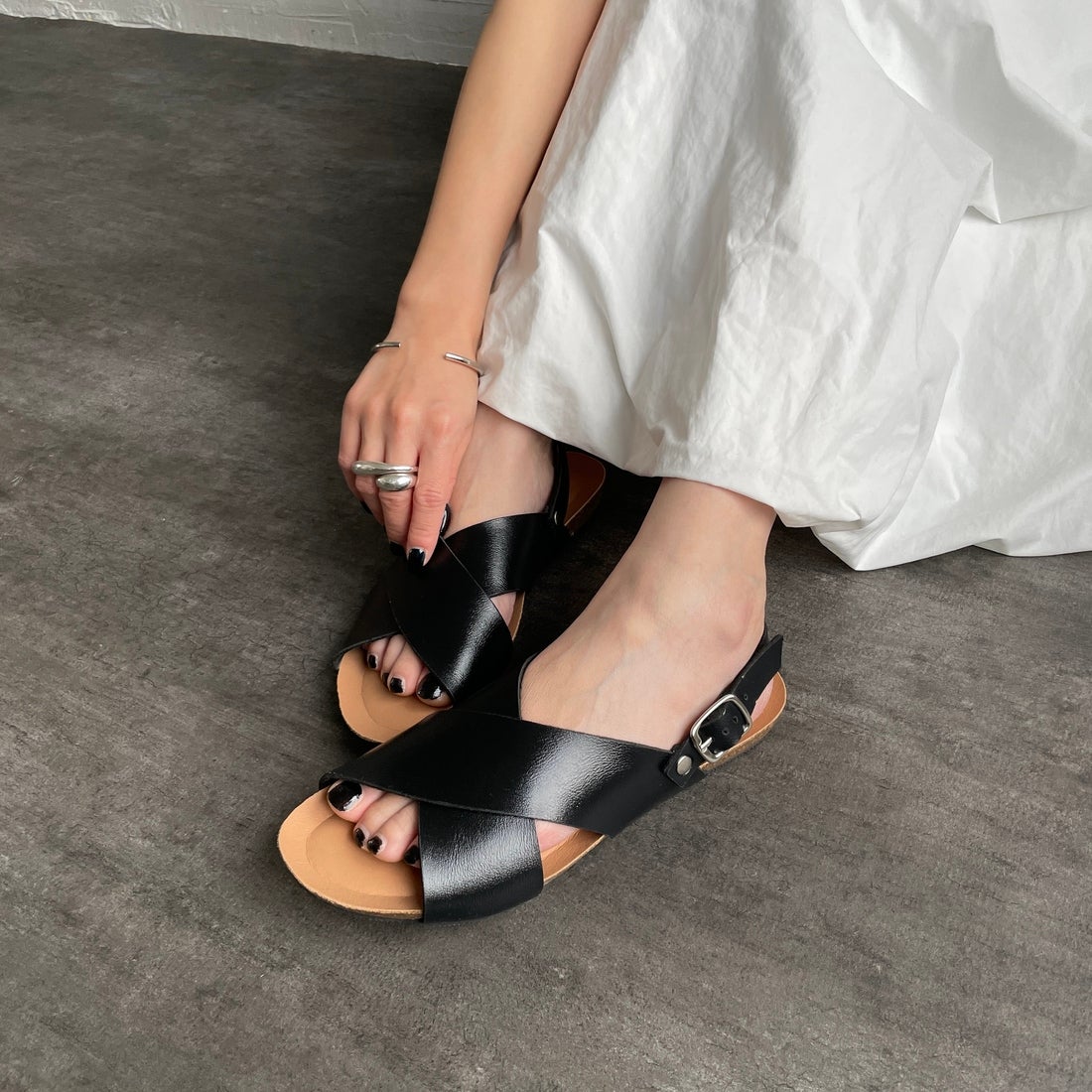 PLAKTON [プラクトン] 別注 バックベルトサンダル [716267-MC-JF] BLACK
