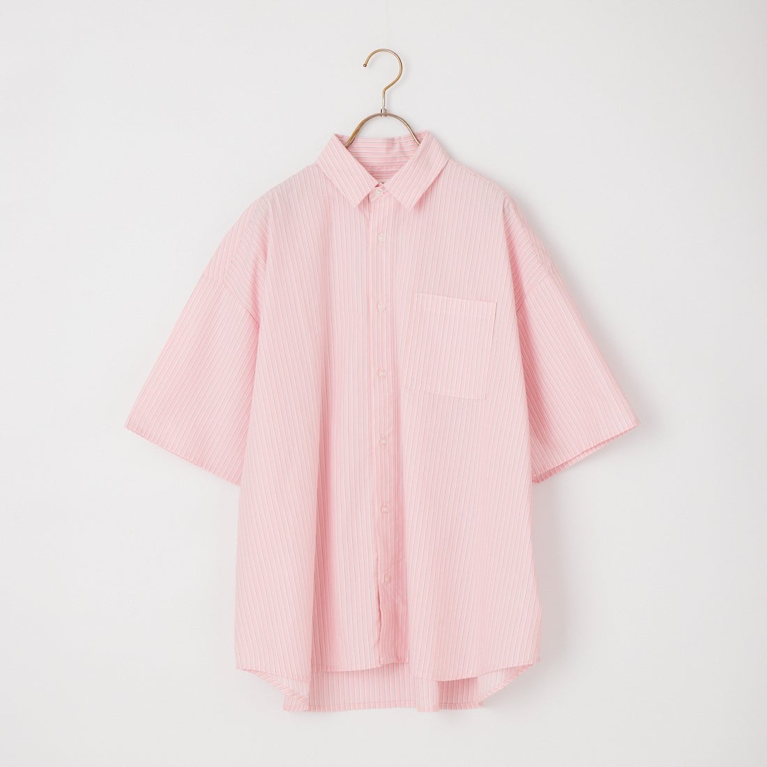 Jeans Factory Clothes [ジーンズファクトリークローズ] ショートスリーブ メンズライクビッグシャツ [IN8-SH-6] PINK ST