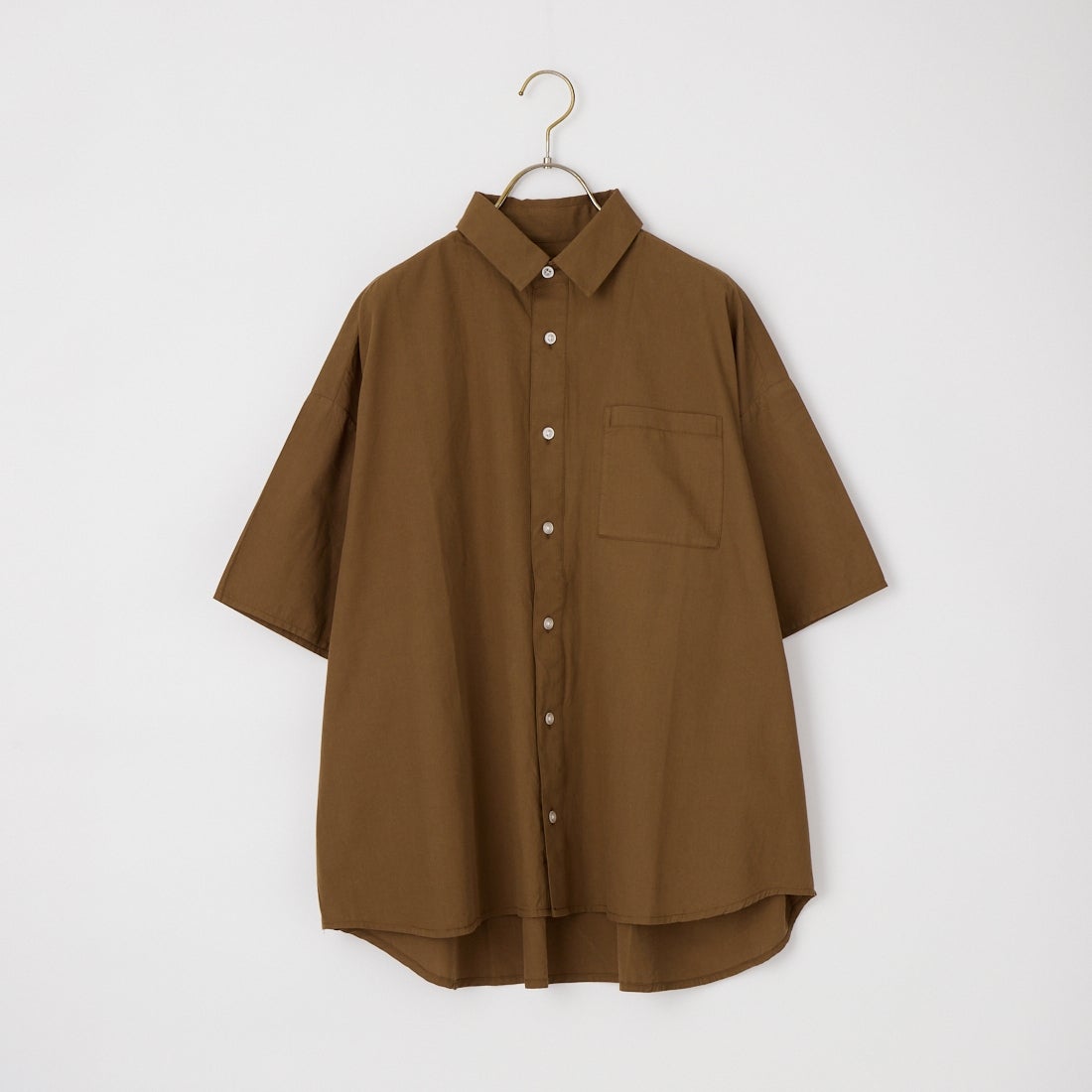 Jeans Factory Clothes [ジーンズファクトリークローズ] ショートスリーブ メンズライクビッグシャツ [IN8-SH-6] 219 BROWN