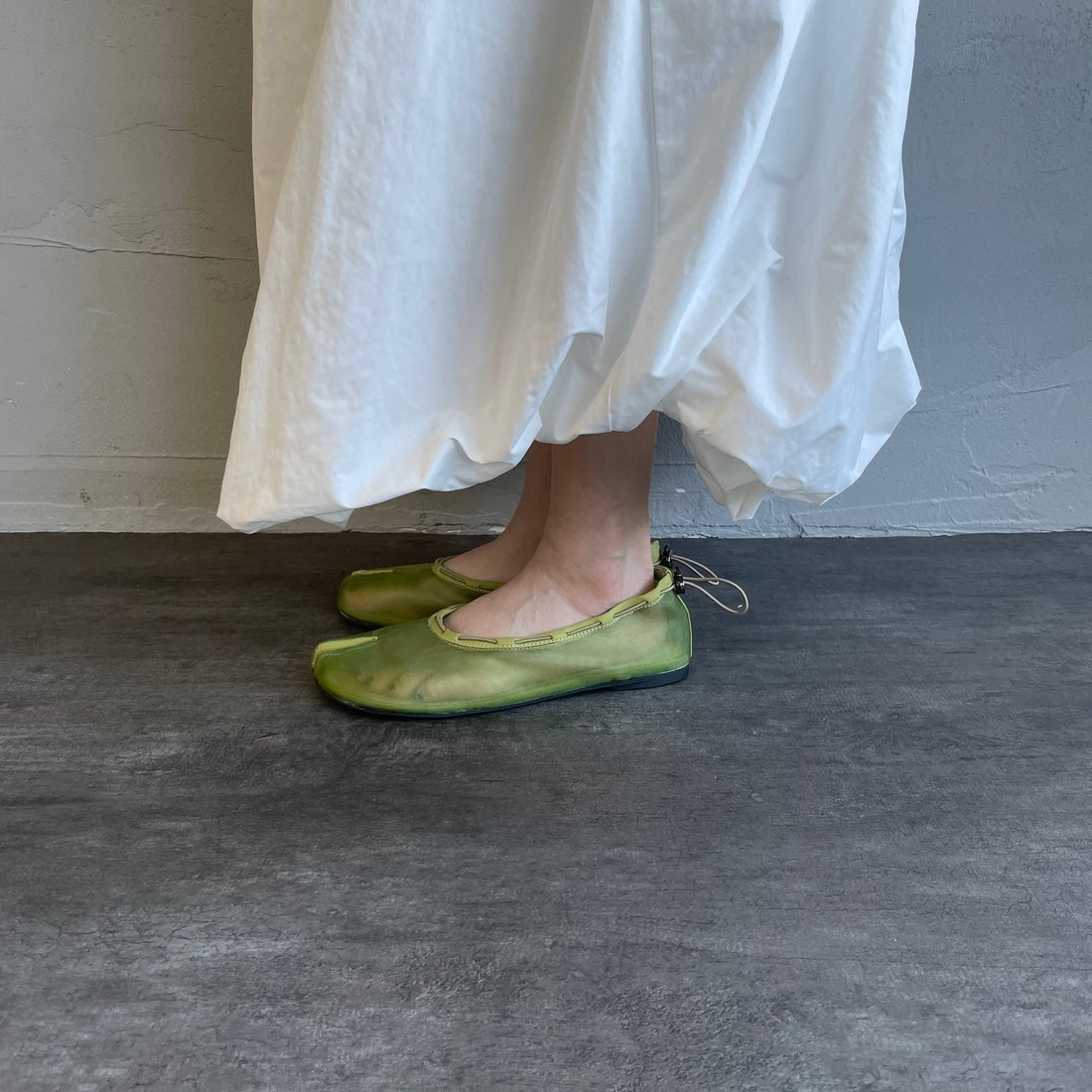 PAES [ペイズ] メッシュエア ストリングフラットシューズ [MESH-AIR-STRING-FLAT] LIME