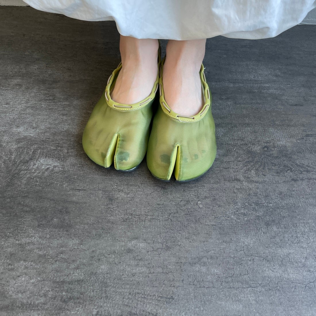 PAES [ペイズ] メッシュエア ストリングフラットシューズ [MESH-AIR-STRING-FLAT] LIME
