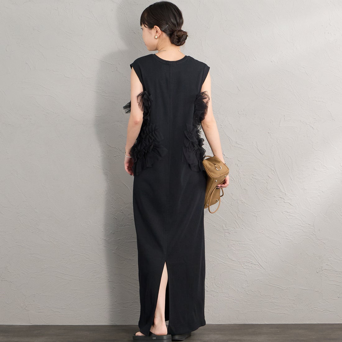 nenom [ネノム] マルチWAYチュールドッキングワンピース [NE26322013] 09 BLACK &&モデル身長：150cm 着用サイズ：F&&