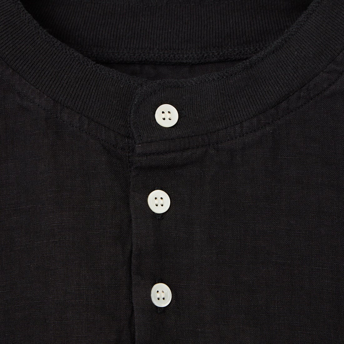 have a good day [ハブアグッドデイ] リネンヘンリーショートスリーブTシャツ [HGD-377] BLACK