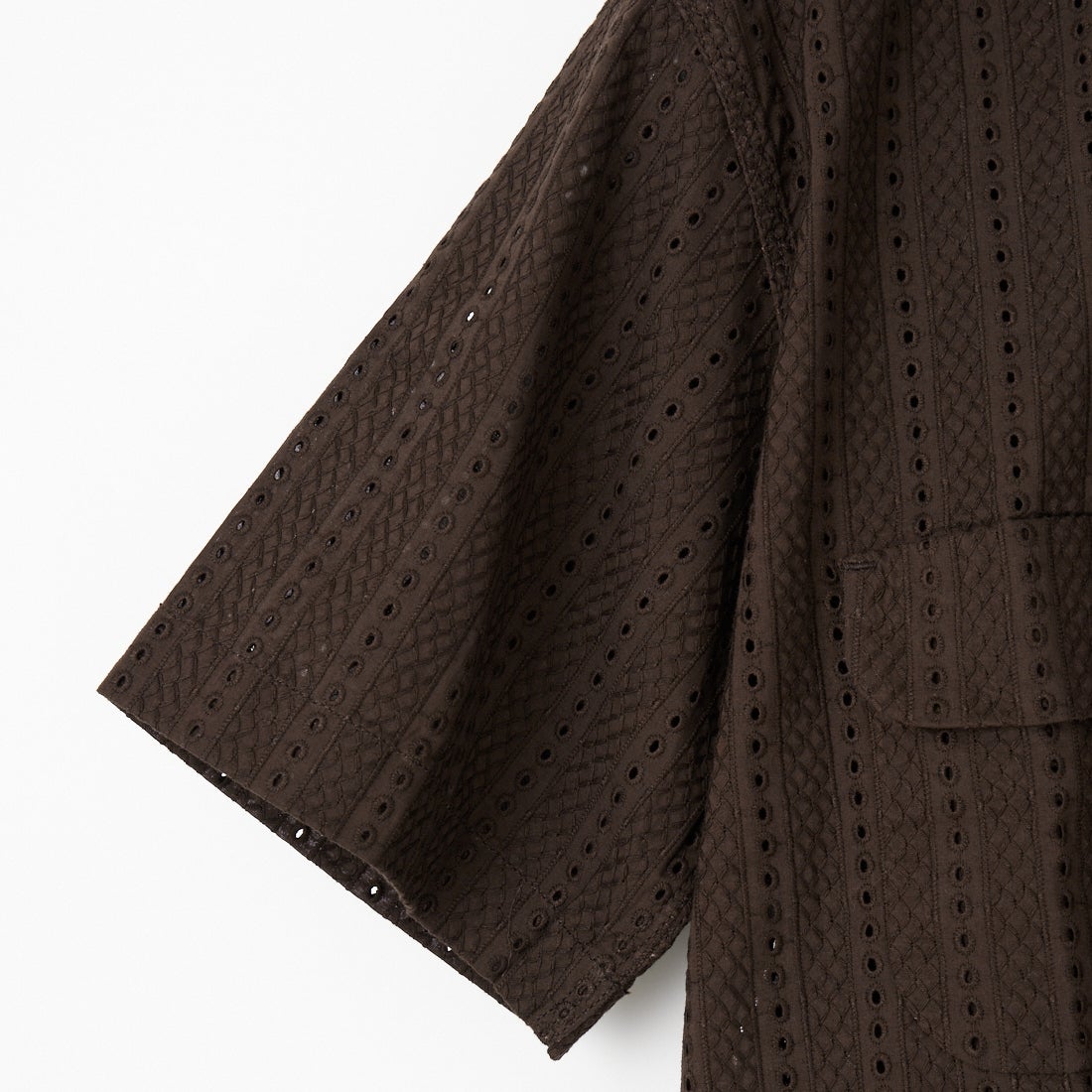 THE ALASKAN [アラスカン] ハコバ刺繍オープンカラーシャツ [AL261HS16011] 29 BROWN