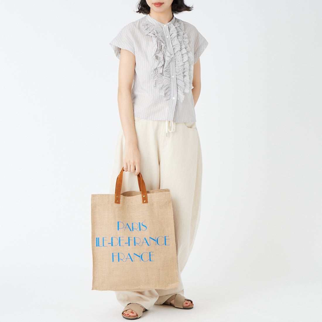 MAISON BENGAL [メイゾン・ベンガル] ジュートプリントエコトートバッグ [SP-160589] PARIS/FRAN