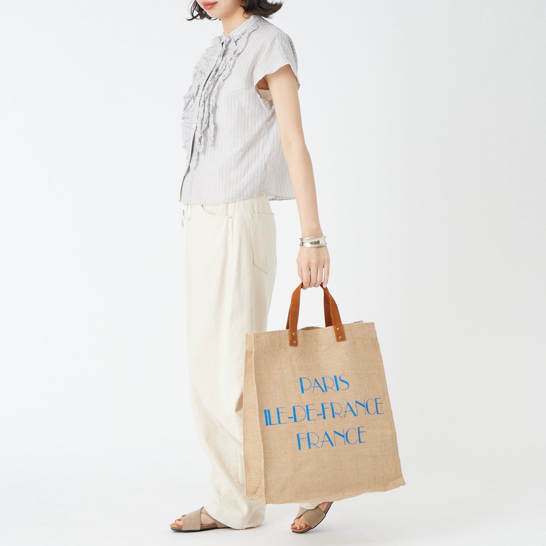 MAISON BENGAL [メイゾン・ベンガル] ジュートプリントエコトートバッグ [SP-160589] PARIS/FRAN
