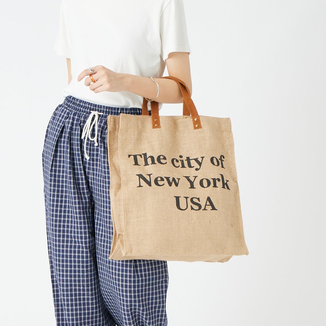 MAISON BENGAL [メイゾン・ベンガル] ジュートプリントエコトートバッグ [SP-160589] CITY OF NY