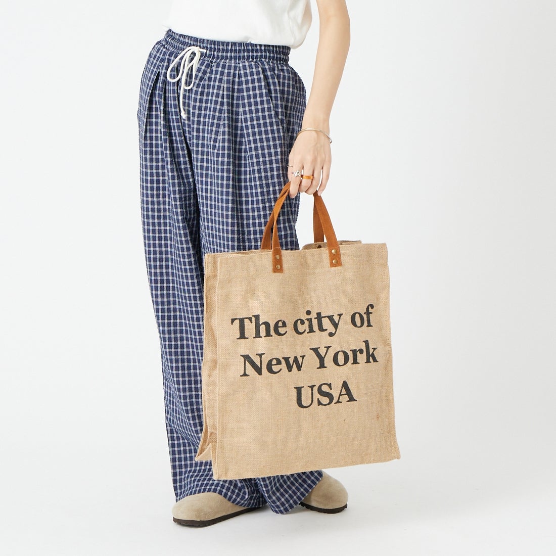 MAISON BENGAL [メイゾン・ベンガル] ジュートプリントエコトートバッグ [SP-160589] CITY OF NY