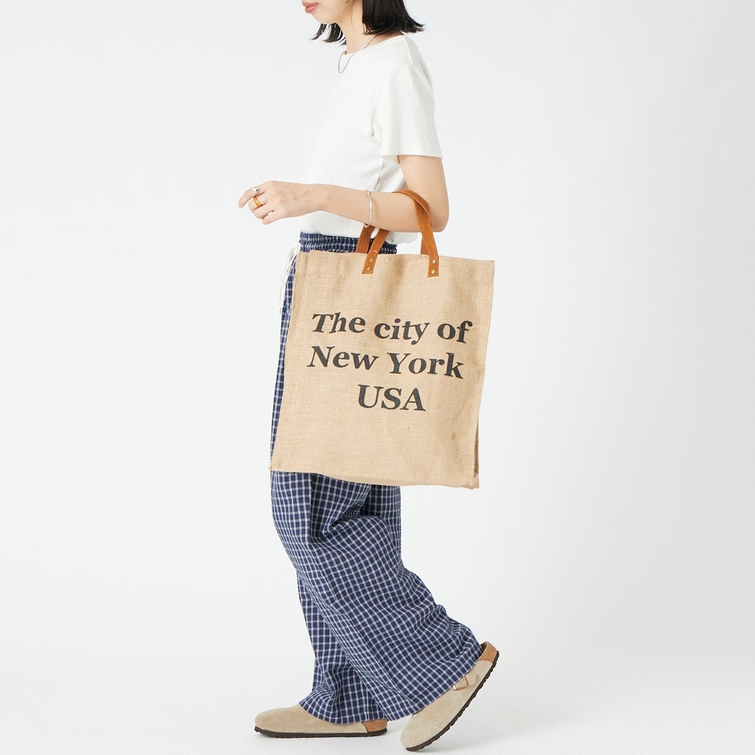 MAISON BENGAL [メイゾン・ベンガル] ジュートプリントエコトートバッグ [SP-160589] CITY OF NY