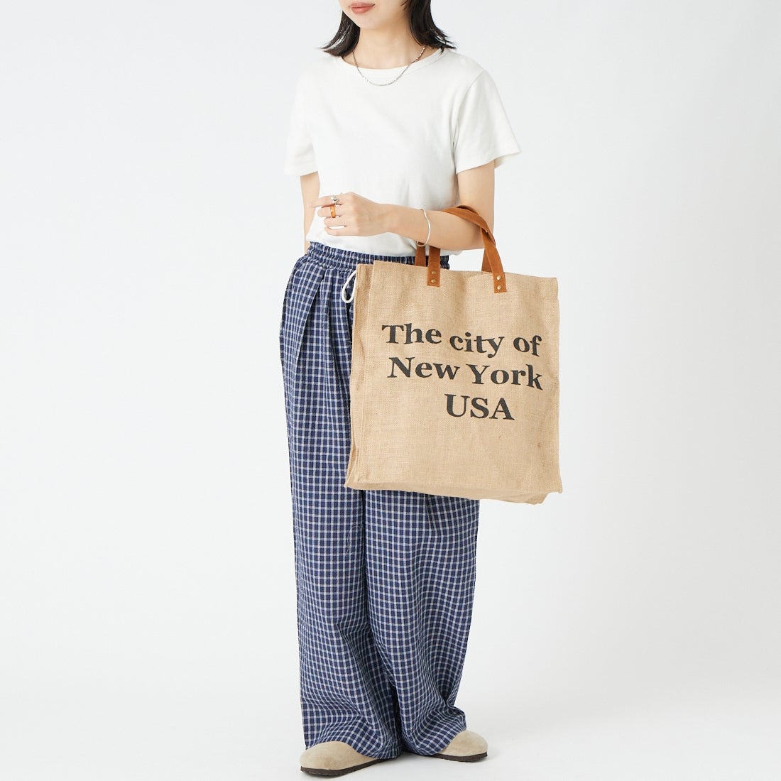 MAISON BENGAL [メイゾン・ベンガル] ジュートプリントエコトートバッグ [SP-160589] CITY OF NY