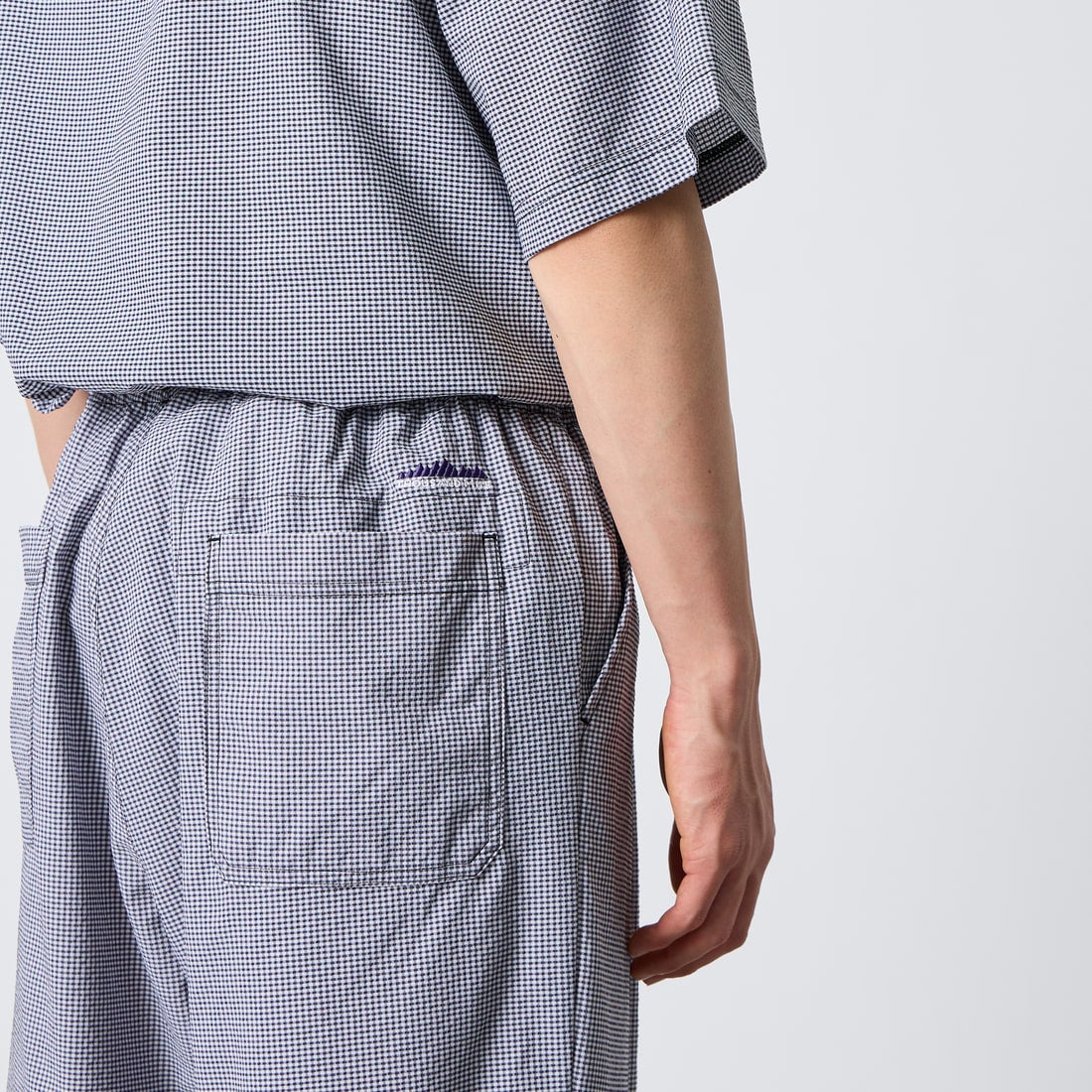 THOUSAND MILE [サウザンド マイル] 別注 チェックショートスリーブTシャツ パンツセットアップ [TM261CK50851-JF] 91 BLK CK &&モデル身長：177cm 着用サイズ：L&&