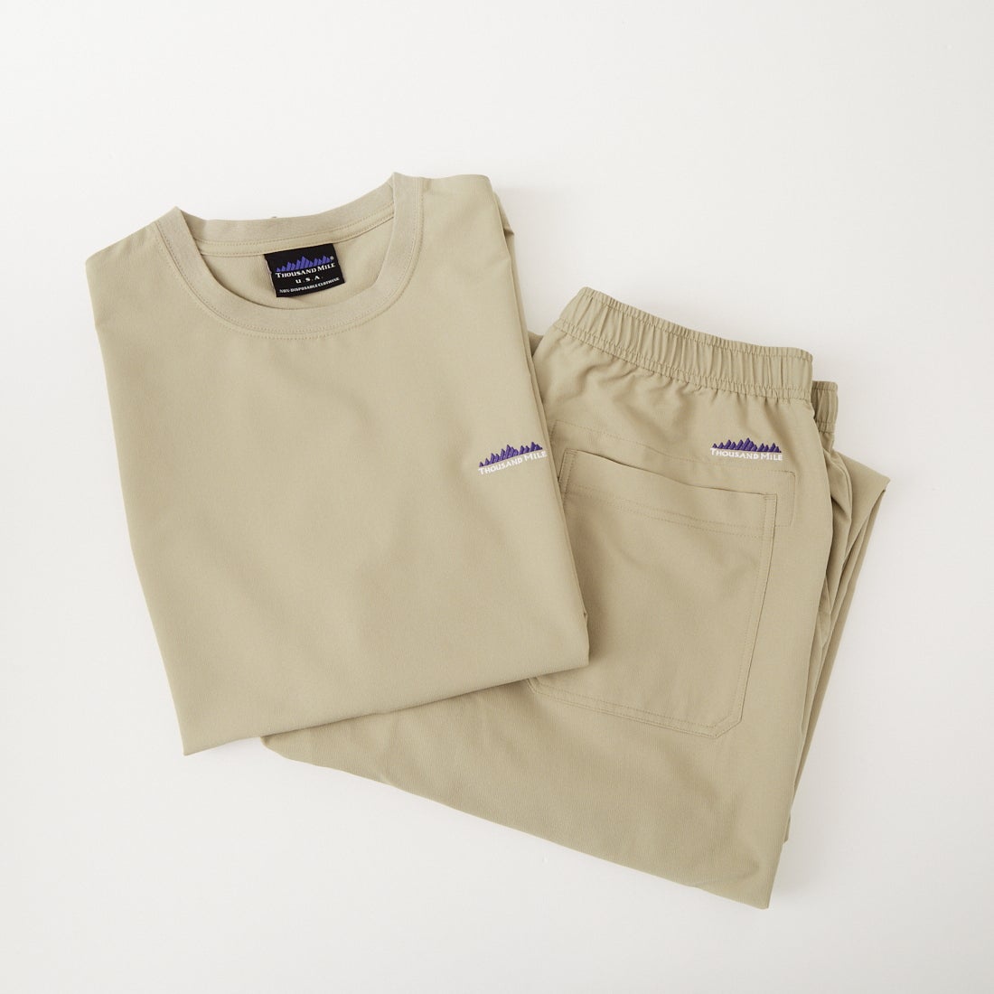THOUSAND MILE [サウザンド マイル] 別注 ショートスリーブTシャツ パンツセットアップ [TM261HA50851-JF] 15 GREIGE