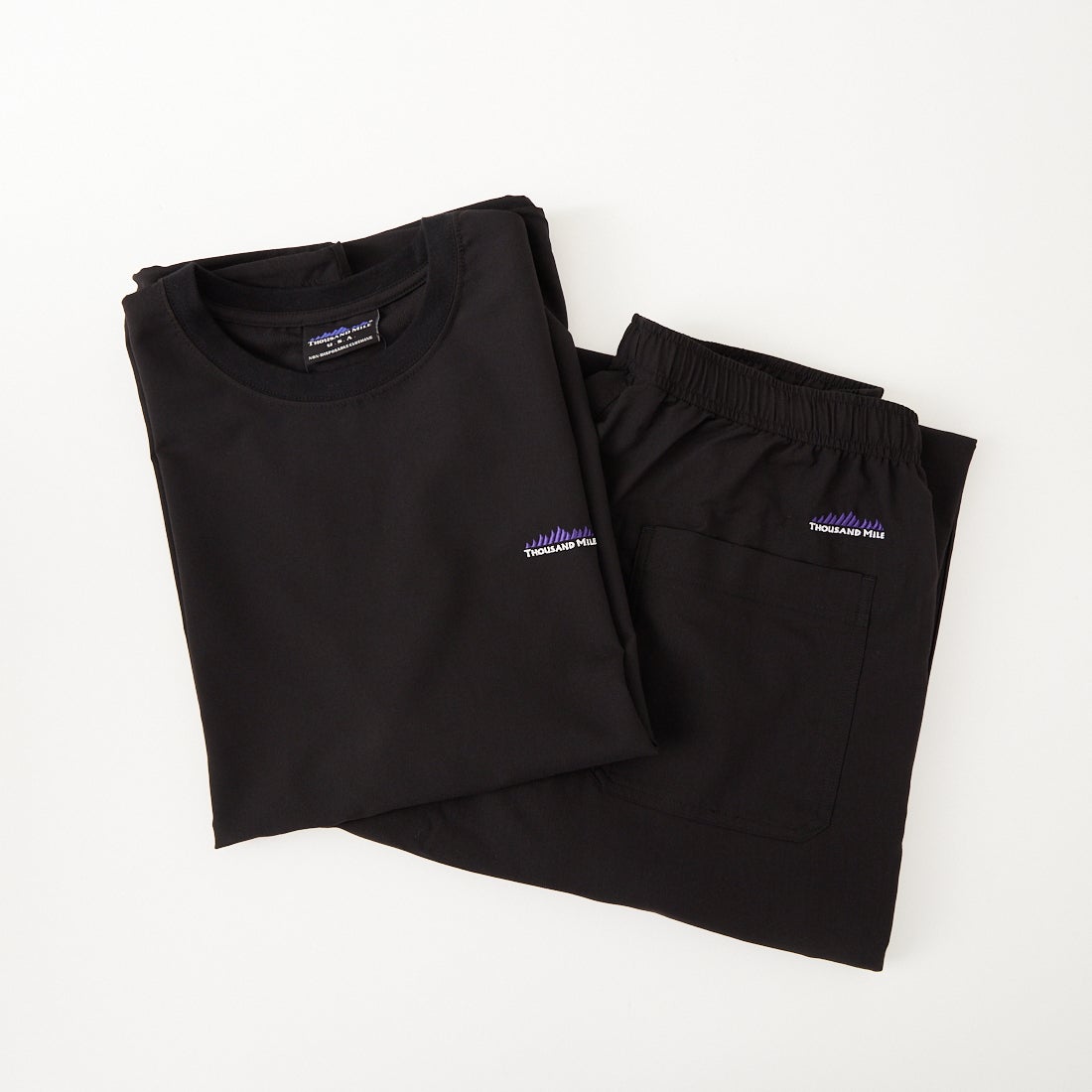 THOUSAND MILE [サウザンド マイル] 別注 ショートスリーブTシャツ パンツセットアップ [TM261HA50851-JF] 09 BLACK
