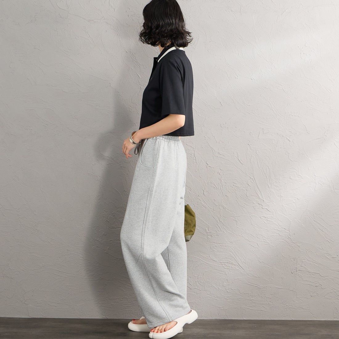FRED PERRY [フレッドペリー] ボールドティップラインポロシャツ [G2182] 102 BLACK &&モデル身長：162cm 着用サイズ：10&&